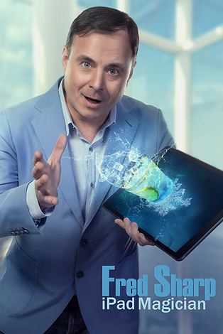 Fred Sharp performing digital magic with an iPad